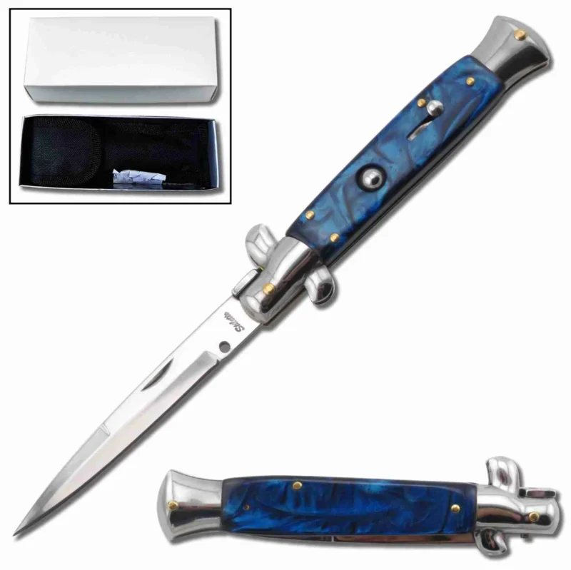 Boxed Blue Stiletto Knife