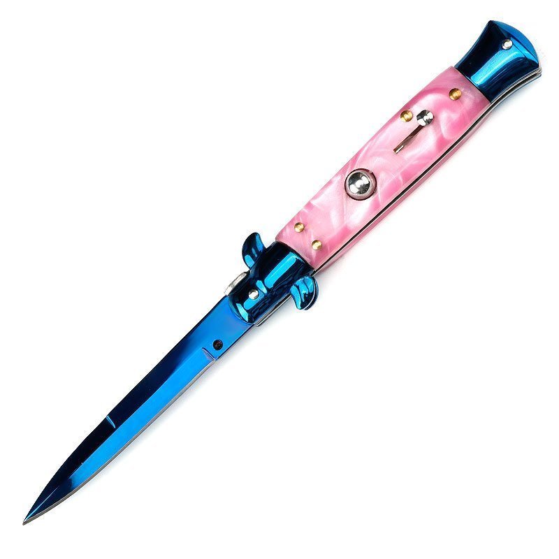 Pink Handle Stiletto Knife