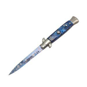 8.75 Inch Italian Stiletto Knife - Blue Finish