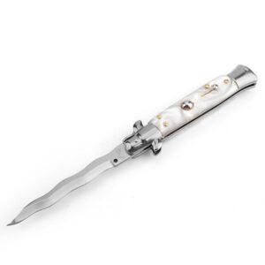 8.75 Inch Italian Stiletto Knife - Collector Finish 58 Kris Blade