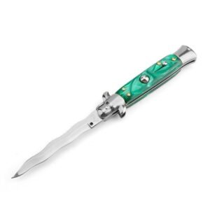 8.75 Inch Italian Stiletto Knife - Collector Finish 56 Kris Blade