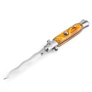 8.75 Inch Italian Stiletto Knife - Collector Finish 55 Kris Blade