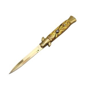 8.75-дюймовый итальянский нож-стилет — золотая отделка