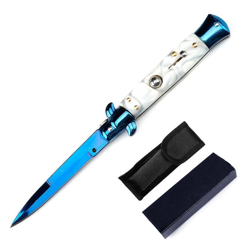 Italian Stiletto Knife - Blue Finish