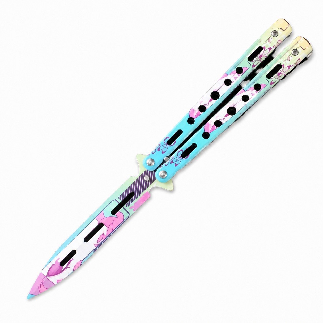 Butterfly knife butterfly knife unsharpened all-steel butterfly knife sling knife folding knife butterfly knife trainer practice knife