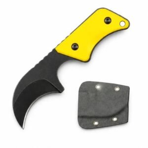Neck Knife G10 handle with kydex sheath EDC tool -Yellow