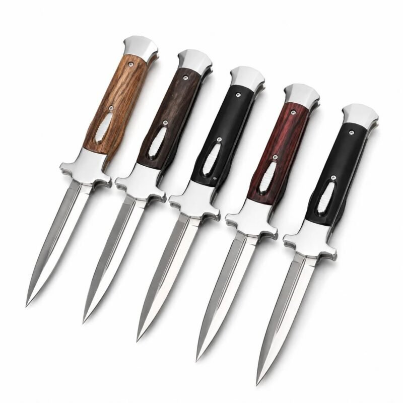 AKC 9-inch Straight-jump Skull Handle Single-edge OTF Knife