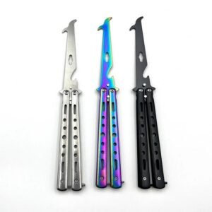 All-steel multifunctional butterfly swing knife unsharpened folding practice knife