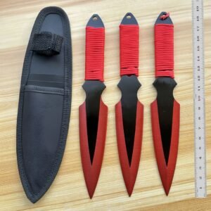 Practice Throwing Knife Set YF122 &ndash; 3-Piece, Red accent