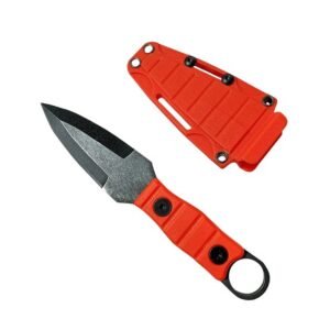 Прямой нож для outdoor, высокая твердость, острота, тактический малый прямой нож, с ножнами из K-3 Stonewashed/оранжевые рукоятки