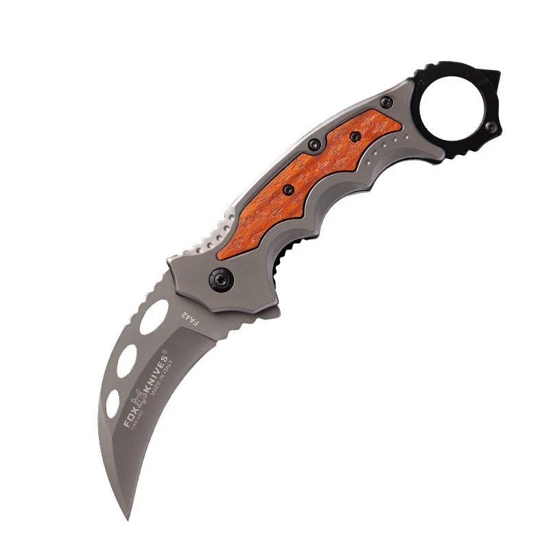 Fox Wood Handles Fold Claws Karambit Knife